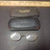 Pair of Vintage Gold Tone Eyeglasses and 2 Cases
