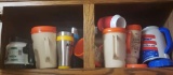 Cabinet Lot of Miscellaneous Plastic Travel Cups 