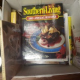 Box Lot of Southern Living and Various Cookbooks 