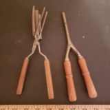 Set of Antique Hair Styling Stools, Crimping Tongs