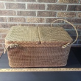 Redmon Vintage Woven Picnic Basket