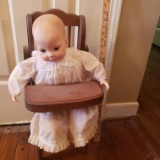 Alexander Doll in Wooden Doll High Chair 