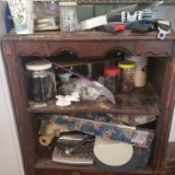 Contents of Shelf, Screws, Adding Machine, Fishing Weights and More