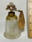 Glass Perfume Bottle with Gold Tone Accent