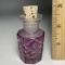 Purple Pressed Glass Jar with Cork Made in India