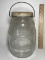 Vintage Lidded Glass Barrel Jar