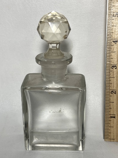 Vintage Clear Glass Jar with Stopper