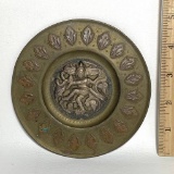 Vintage Brass Ornately Decorated Oriental Wall Hanging Plate