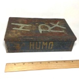 Vintage “HUMO” Cigar Box Tin with Hinged Lid