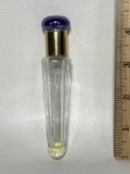 Slender Glass Perfume Bottle with Purple Cap