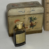 Vintage Flip-top & Flip Down Side Perfume box with Bath Oil By Bienaime Made in France