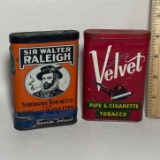 Sir Walter Raleigh & Velvet Tobacco Tins