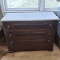 Antique 3 Drawer Wooden Chest on Castors with Marble Top