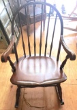 Vintage Mahogany Tell City Rocking Chair with Spindle Back 