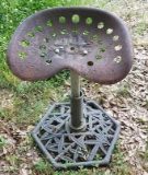 Vintage Metal Tractor Seat Turned Into Stool