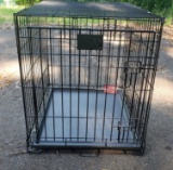 Collapsible Metal Dog Crate With Pan 