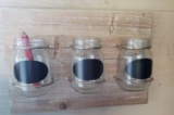 Wood Board with Attached Jars