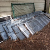 Large Lot of Galvanized Metal, Green Chain Link Gate & Misc