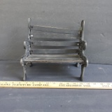 Vintage Cast Iron Doll Park Bench 