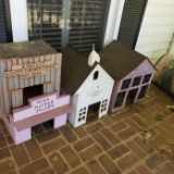 Lot of 4 Wooden Stray Cat Houses