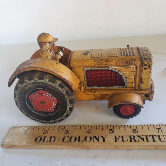 Vintage Tin Toy Tractor 