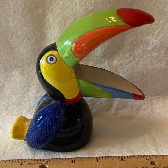 Colorful Toucan Ceramic Figurine