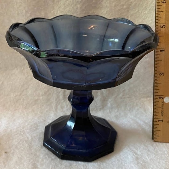 Small Blue Glass Compote