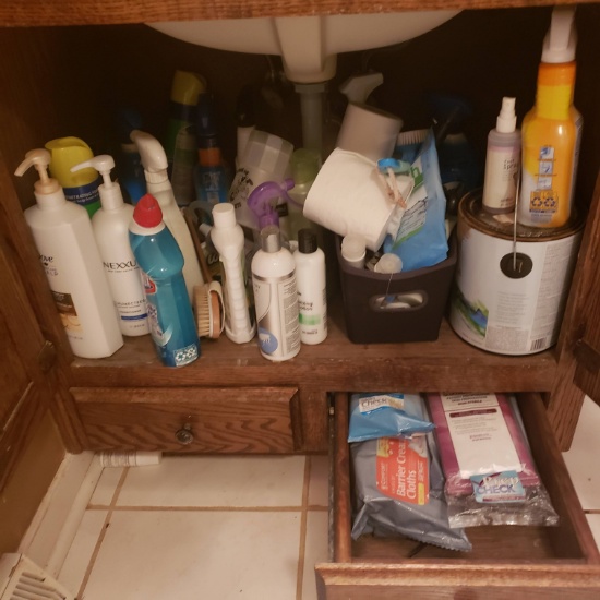 Contents of Bathroom Cabinet and Drawers