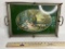 Vintage Double Handled Metal Tray Wall Décor with Victorian Picture