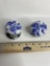 Pair of Blue & White Porcelain Door Knobs