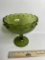 Vintage Green Glass Compote