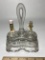 Vintage Glass Perfume Caddy with 2 Small Bottles