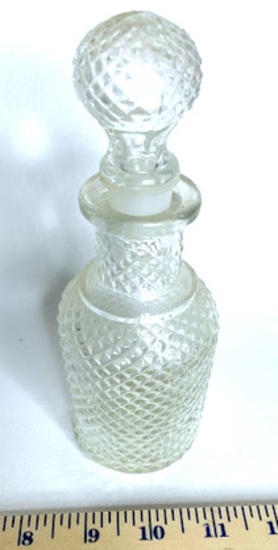 Vintage Clear Pressed Glass Avon Perfume Bottle