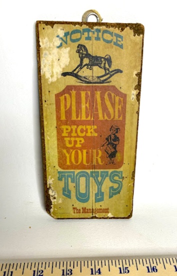 Wooden “Pick Up Your Toys!” Sign