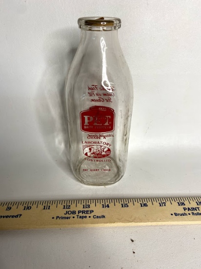 Vintage PET Milk Glass Bottle