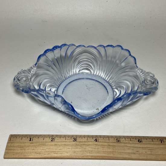 Cambridge Glass Blue Centerpiece Bowl – Caprice Pattern