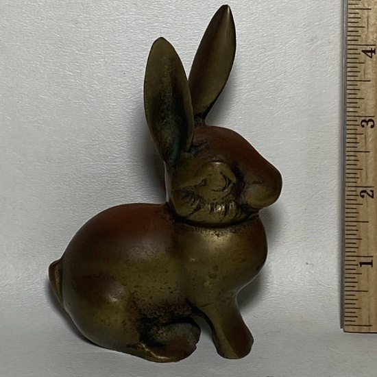Heavy Brass Bunny Figurine