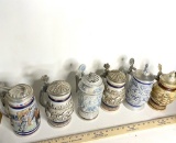 Lot of 6 Avon Ceramic Collectable Beer Steins