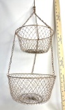 Metal Wired 2 Layered Hanging Basket