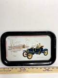 VIntage Enamel 1910 Ford Torpedo Advertising Tray