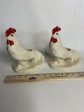 Lot of 2 Ceramic Rooster Planters