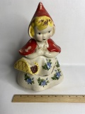 Vintage Ceramic Red Riding Hood Cookie Jar