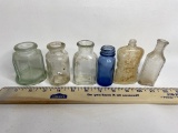 Lot of 6 Vintage Glass Bottles