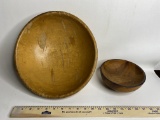 Vintage Dough Bowl with Small Wooden Bowl