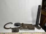 Lot of Antique Door Hardware, Horseshoe, Shoe Last Stand & More