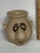 Pottery Ugly Face Egg Separator with Holes in Nose Signed on Bottom
