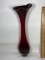 Pretty Ruby Glass Tall Vase Made in Sweden