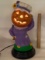 Adorable Hand Painted Ceramic Jack-O-Lantern Lady Lamp