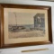 Great Beach Scene Lithograph by Hagelman in Wooden Frame