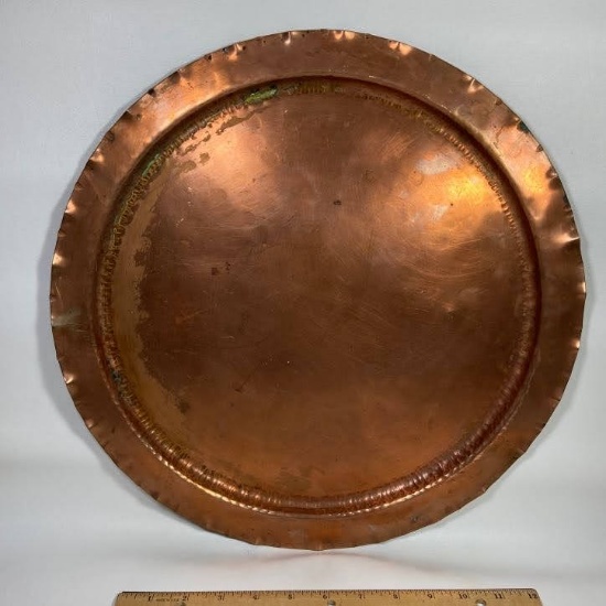 Mission Era Large Hand Wrought Solid Copper Hammered Platter by The Avon Coppersmith Avon, NY